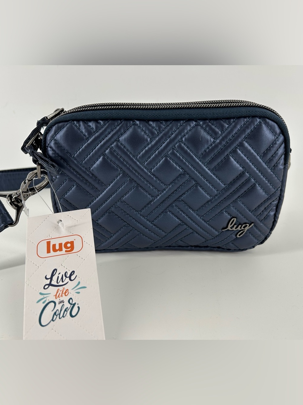 Lug Coupke Quilted Navy Crossbody Pouch